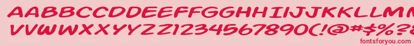 Action Man Extended Italic Font – Red Fonts on Pink Background