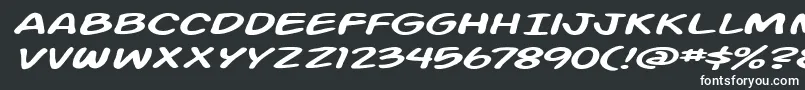 Action Man Extended Italic Font – White Fonts on Black Background