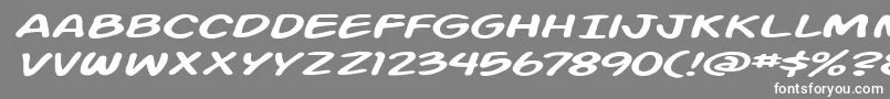 フォントAction Man Extended Italic – 灰色の背景に白い文字