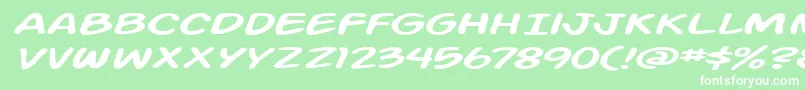 fuente Action Man Extended Italic – Fuentes Blancas Sobre Fondo Verde