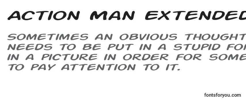 Action Man Extended Italic -fontin tarkastelu