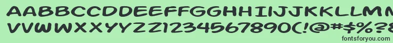 Action Man Extended Font – Black Fonts on Green Background