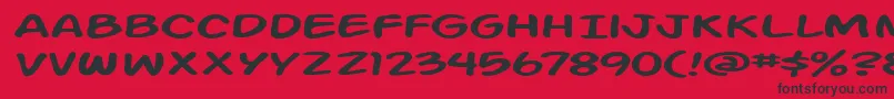 Action Man Extended Font – Black Fonts on Red Background