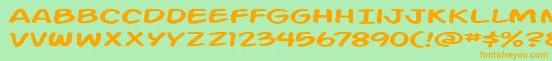 Action Man Extended Font – Orange Fonts on Green Background