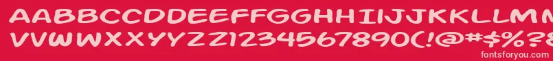 Action Man Extended Font – Pink Fonts on Red Background