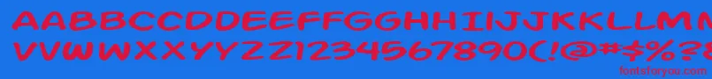 Action Man Extended Font – Red Fonts on Blue Background