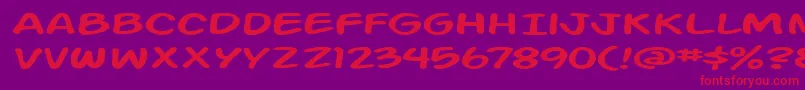 Action Man Extended Font – Red Fonts on Purple Background