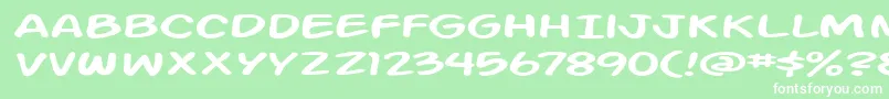 Action Man Extended Font – White Fonts on Green Background