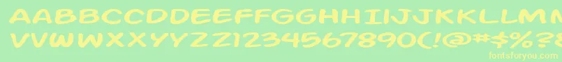 Action Man Extended Font – Yellow Fonts on Green Background