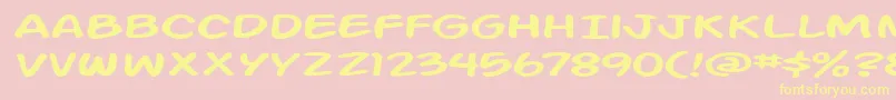 Action Man Extended Font – Yellow Fonts on Pink Background