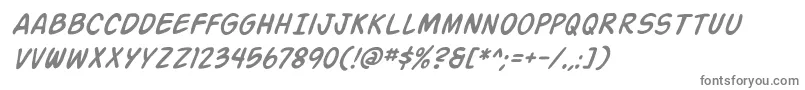 Action Man Italic-Schriftart – Graue Schriften auf weißem Hintergrund
