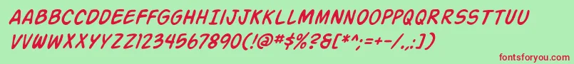 fuente Action Man Italic – Fuentes Rojas Sobre Fondo Verde