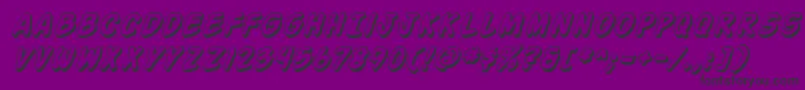 Action Man Shaded Italic Font – Black Fonts on Purple Background