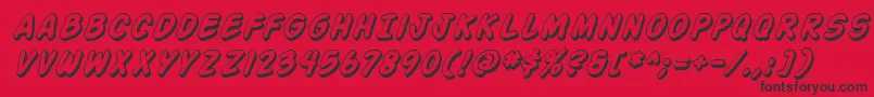 Czcionka Action Man Shaded Italic – czarne czcionki na czerwonym tle