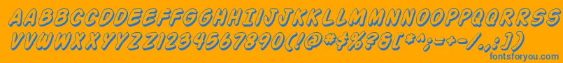 Action Man Shaded Italic Font – Blue Fonts on Orange Background