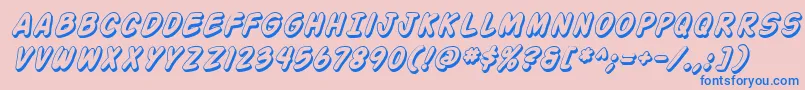 fuente Action Man Shaded Italic – Fuentes Azules Sobre Fondo Rosa