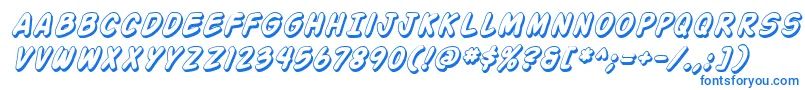 Action Man Shaded Italic Font – Blue Fonts on White Background