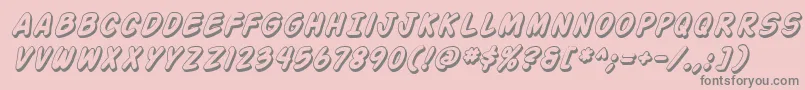 Action Man Shaded Italic Font – Gray Fonts on Pink Background