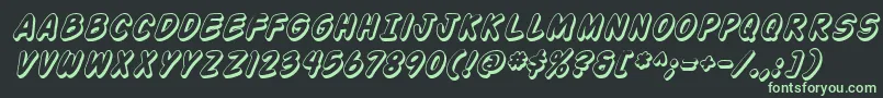 Action Man Shaded Italic Font – Green Fonts on Black Background