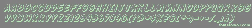 Action Man Shaded Italic Font – Green Fonts on Gray Background