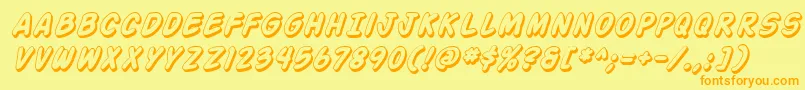 Action Man Shaded Italic Font – Orange Fonts on Yellow Background