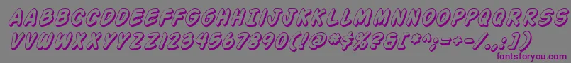 Action Man Shaded Italic Font – Purple Fonts on Gray Background