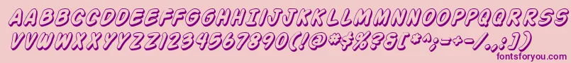 Action Man Shaded Italic Font – Purple Fonts on Pink Background