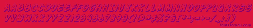 Action Man Shaded Italic Font – Purple Fonts on Red Background
