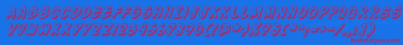 Action Man Shaded Italic Font – Red Fonts on Blue Background