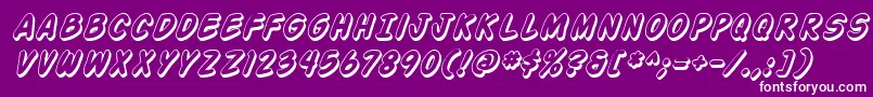 Czcionka Action Man Shaded Italic – białe czcionki na fioletowym tle