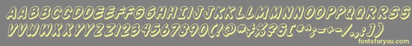 Czcionka Action Man Shaded Italic – żółte czcionki na szarym tle