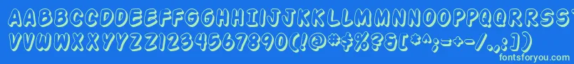 Action Man Shaded Font – Green Fonts on Blue Background