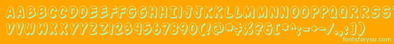 Action Man Shaded Font – Green Fonts on Orange Background