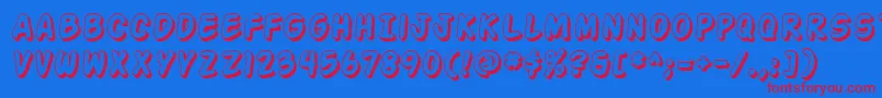 Action Man Shaded Font – Red Fonts on Blue Background