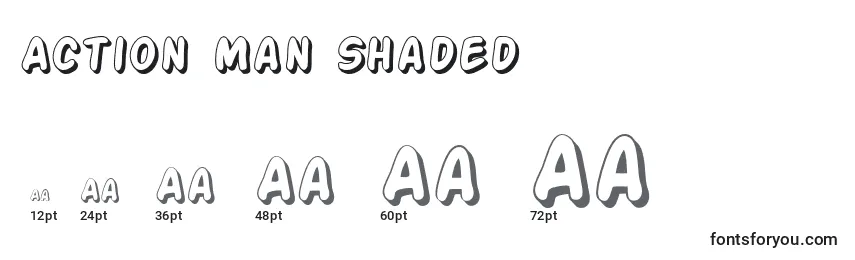 Action Man Shaded Font Sizes
