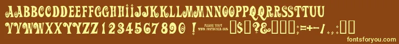 Action-Schriftart – Gelbe Schriften auf braunem Hintergrund