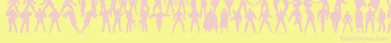 actionmen Font – Pink Fonts on Yellow Background