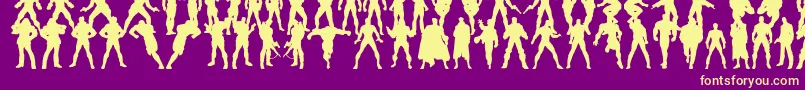 actionmen Font – Yellow Fonts on Purple Background