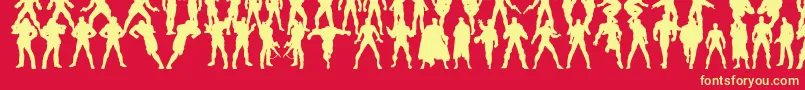 フォントactionmen – 黄色の文字、赤い背景