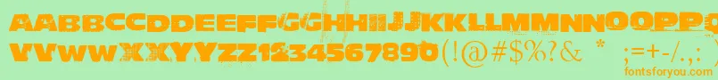 Actu Font – Orange Fonts on Green Background