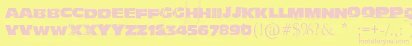 Actu Font – Pink Fonts on Yellow Background