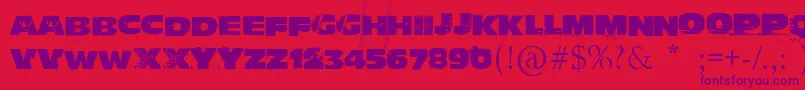 Actu Font – Purple Fonts on Red Background
