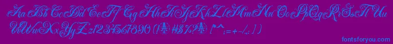 Acuentre Personal Use Only-Schriftart – Blaue Schriften auf violettem Hintergrund