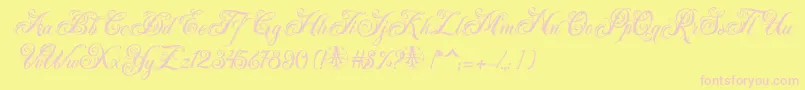 Acuentre Personal Use Only-Schriftart – Rosa Schriften auf gelbem Hintergrund