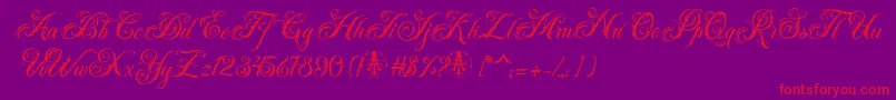 Acuentre Personal Use Only-Schriftart – Rote Schriften auf violettem Hintergrund