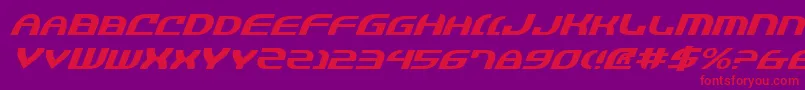 JannisariesExpandedItalic Font – Red Fonts on Purple Background
