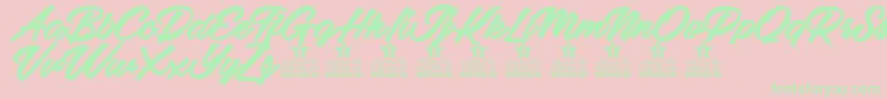 Fonte Adalgisa Personal Use – fontes verdes em um fundo rosa