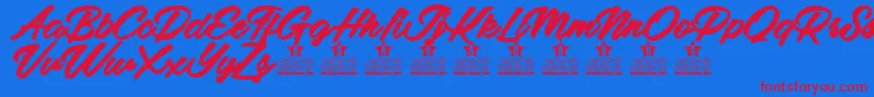 Adalgisa Personal Use Font – Red Fonts on Blue Background