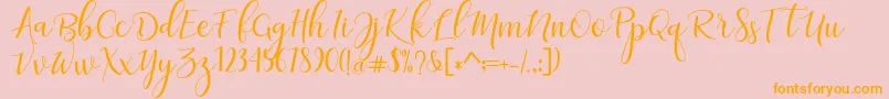 adaline script   regular Font – Orange Fonts on Pink Background