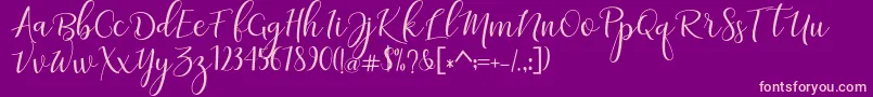 adaline script   regular Font – Pink Fonts on Purple Background